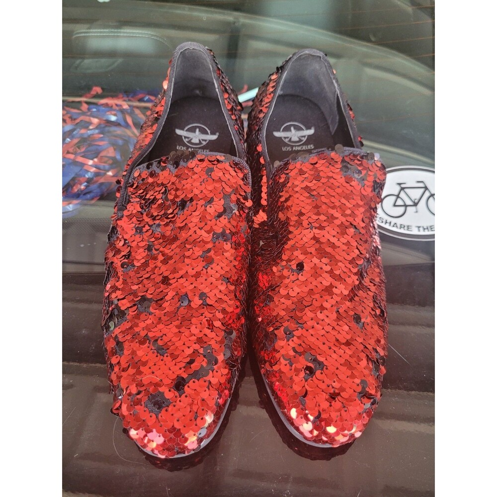 Men's Red/Black Sequin Shoes Size 11 Barbaras